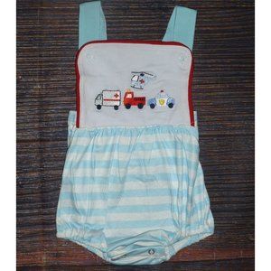 Striped Blue and White Kids One Piece